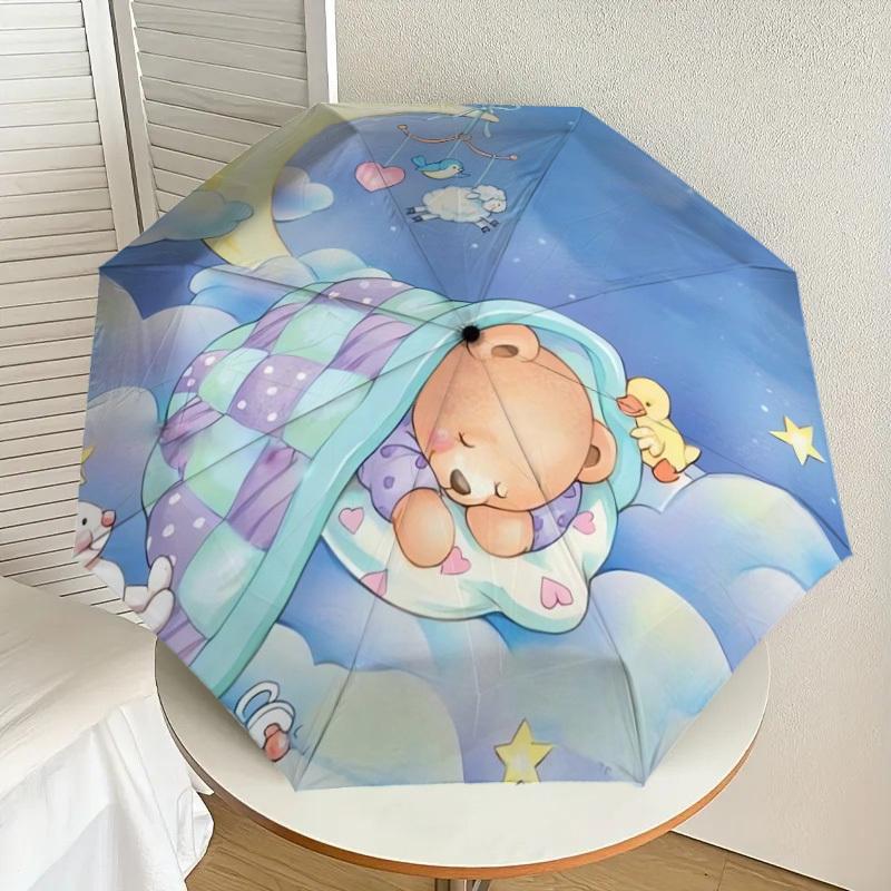 

1pc Baby Sleeping in Clouds with Moon and Stars Umbrella with Plastic Handle,Suitable for All Seasons Home Travel Outdoor UmbrellaDD092
