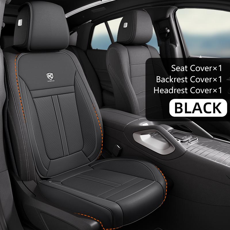 PU Leather Car Seat Covers Full Set Breathable Hole Front Seat Cushion Adjustable Back Seat Protector Waterproof Car Accessory
