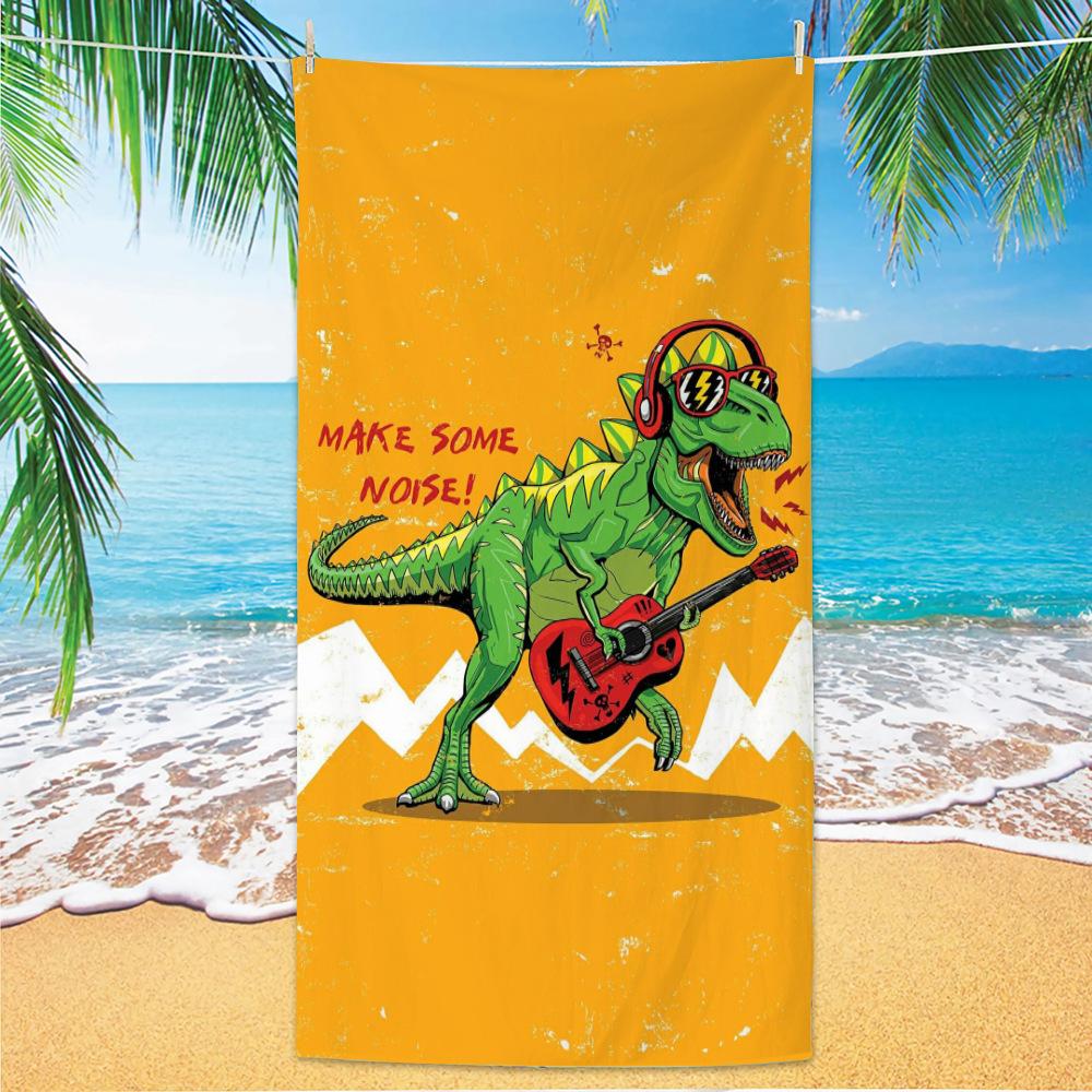 Dinosaur Cartoon Ultra-fine Fiber Beach Towel, Absorbent Shower Towel Towels Bathroom Hand Towel Beach Towel Face Towel 50x100cm