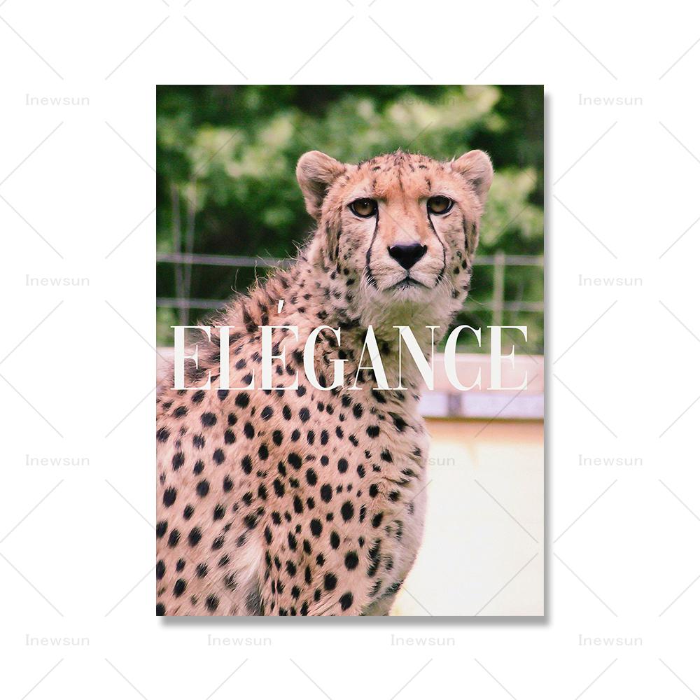 

Винтажный постер с животными, модный тигр, лев, леопард, обложка журнала, настенное искусство, интерьерный принт, холст, картина, элегантная комната, домашний декор 21x30cm No Framed