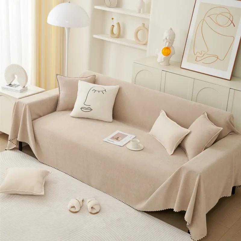 Nordic Sofa Throw Blankets Outdoor Camping Picnic Large Blanket Leisure Relax Beach Towel White Travel Rug Tassels Chenille