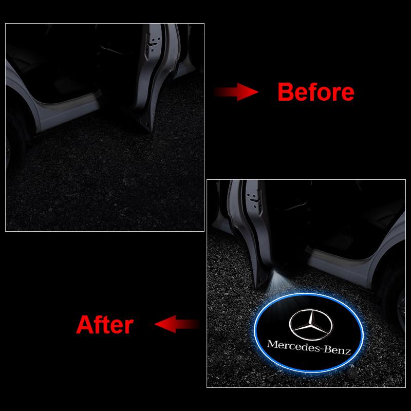 2Pcs Car Door Emblem Light LED Welcome Lamp Wireless Laser Projector For Mercedes Benz GLK GLA A B C E R G Class C180 S200 S300 W176 W246 W205 W213