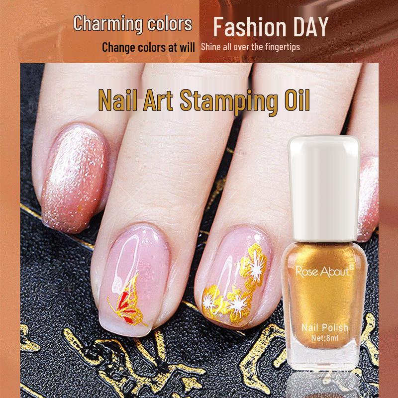 Peelable Nail Art Stamping Polish Set, 8ml - Long-Lasting, No-Bake, Easy-Transfer Formula