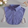 Versatile Blue Plaid Faux Collar for Girls: Multifunctional Layer for Spring, Autumn, and Winter