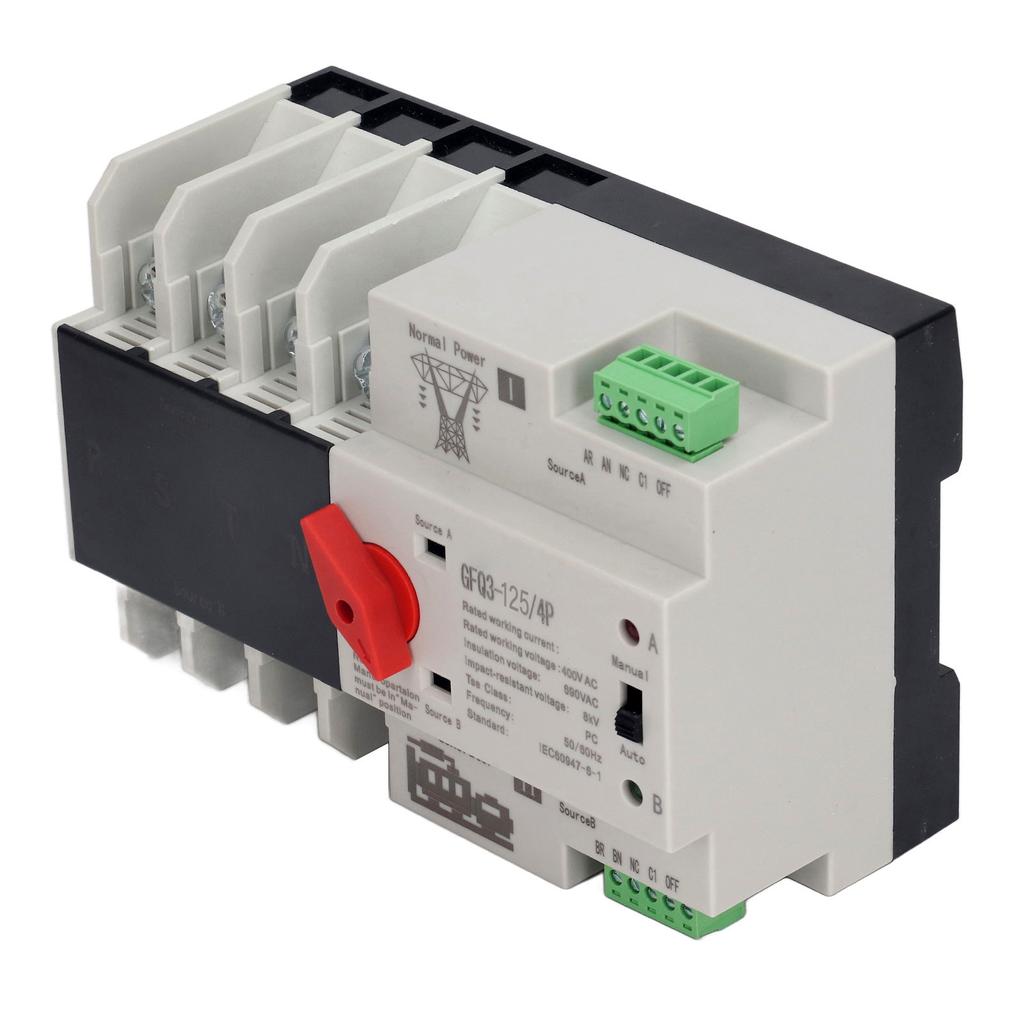 4P AC400V 80A Dual Power Automatic Transfer Switch ATS Changeover Timing Controller Switch 50 60Hz