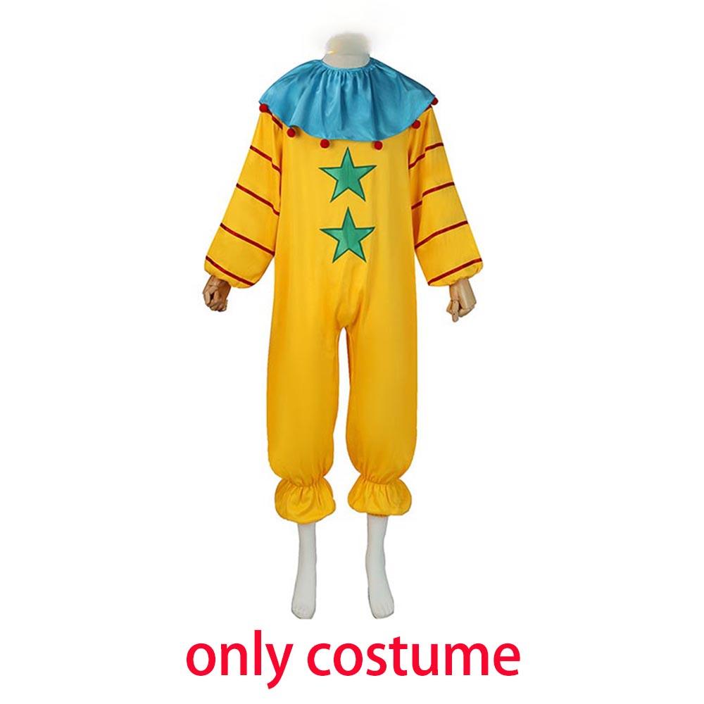 Horror Killer Klowns From Outer Space Costume Outfits Clown Mask Cosplay Joker Jumpsuit Halloween Carnival Purim Party Props