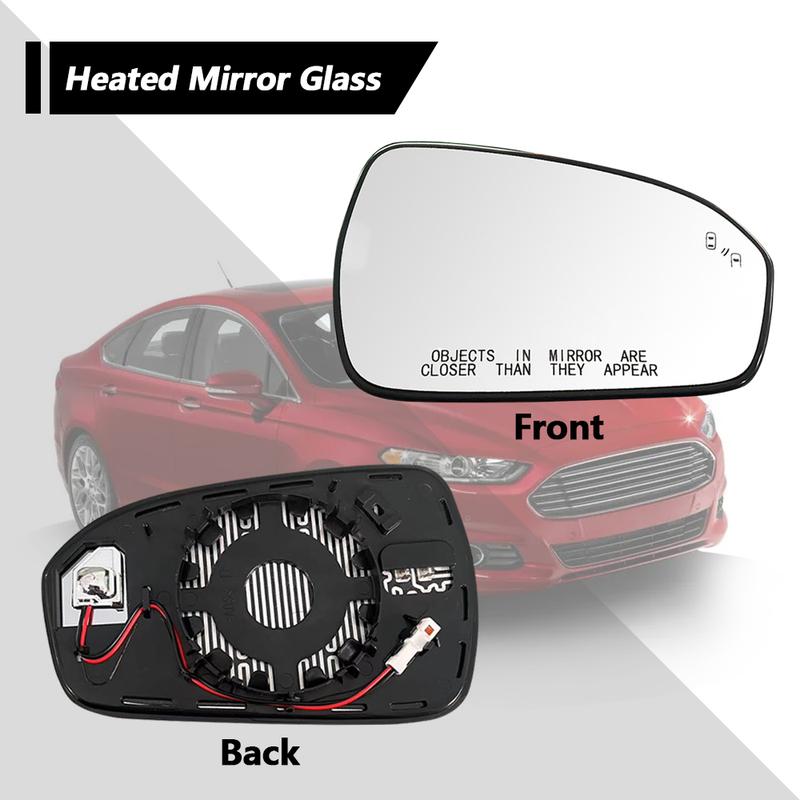 Heated Side Mirror Glass Rearview Mirror Left Right with Blind Spot  for Ford Fusion 2013 2014 2015 2016 2017-  Version