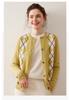 Women's Retro Diamond Pattern Cashmere Cardigan - Single-breasted, Round Neck, Warm Sweater for Autumn and Winter