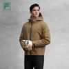 Fila Golf Series Fashion Retro Casual Sports Goose Down Warm Two-Piece Hooded Jacket Men Outerwear Dark-Brown A11M545914FBN