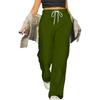 Women's Casual Cotton Linen Cargo Pants with Multi-Pockets for Everyday Wear