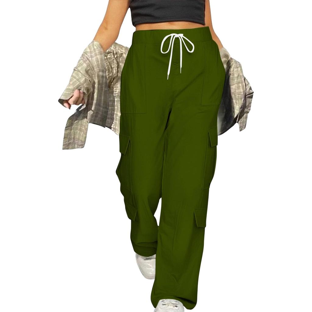 Women's Casual Cotton Linen Cargo Pants with Multi-Pockets for Everyday Wear