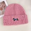 Cute dachshund wool hat women's autumn and winter warm ear protector head knitted hat big head circumference bag head cold hat