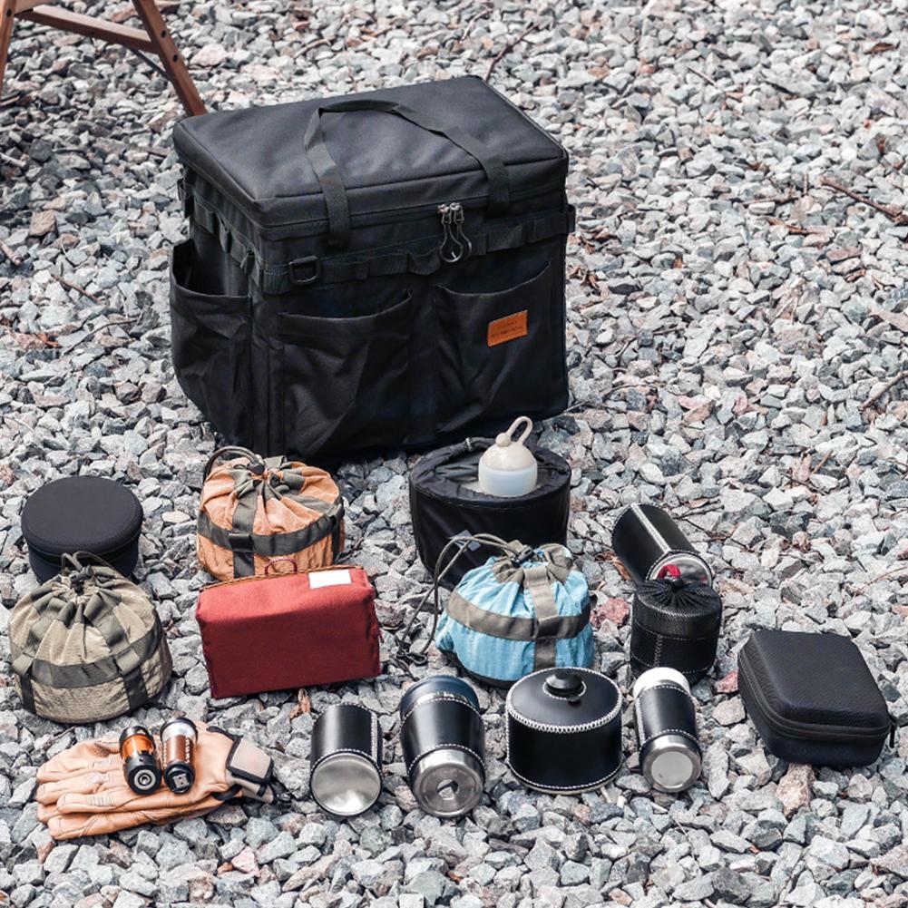 Picnic Storage Carryall Multifunctional Barbecue Cookware Organizer Stove Gas Canister Pot Storage Case for Outdoor Activity Camping Travels