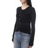 Tommy Hilfiger Solid Slim Fit Single Breasted Round Neck Long Sleeve Knit Sweater Women sweater DW20966-BDS