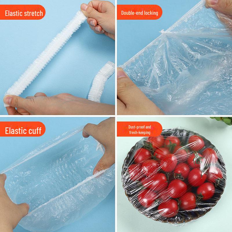 Disposable Plastic Wrap Covers for Leftovers - Elastic Food Grade Covers - Wholesale Pack