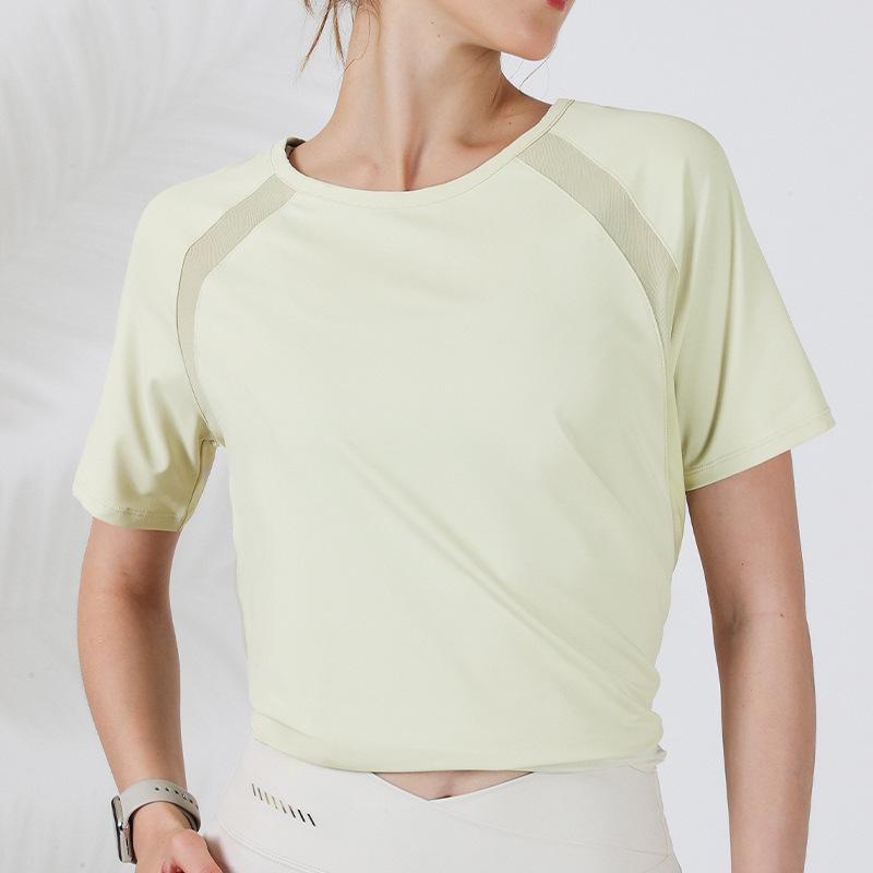 

Женский спортивный топ большого размера быстросохнущий свободного кроя - с открытой спиной, с коротким рукавом, для бега, йоги и фитнеса Medium жёлтый