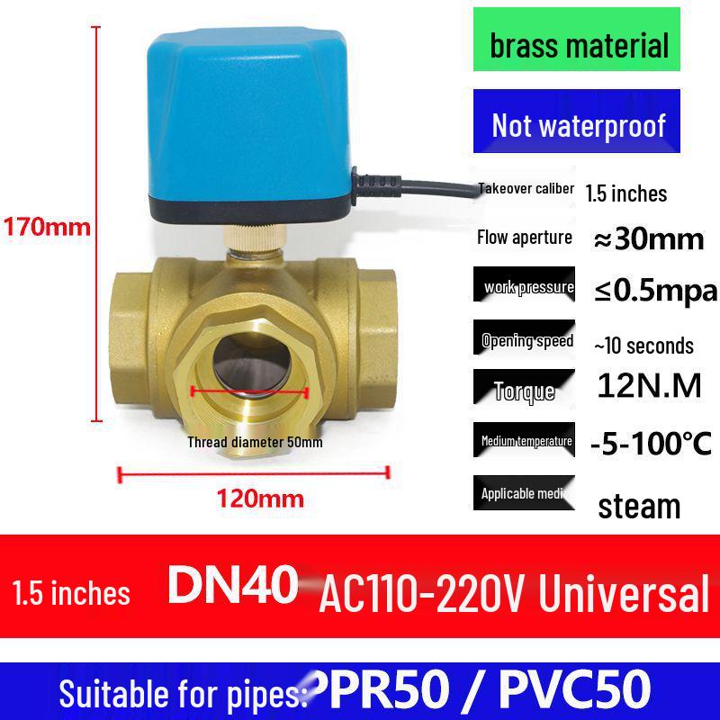 Solar Electromagnetic Temperature Control Ball Valve: ADC 12V/24V/220V, Two-Way/Three-Way, Normally Open/Closed.