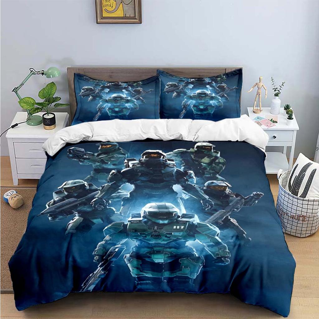 Comforter Game H-Halo 2 Xbox Mechwarrior Print Bedding Sets Bed Supplies Set Bed Comforter Set Bedding Set Luxury Gift