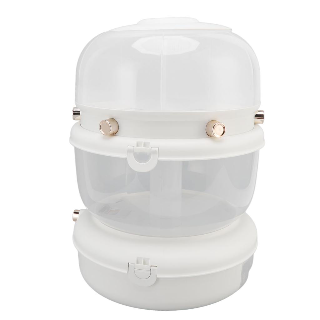 9kg Double Layer Rice Storage Container 6 Grid Rice Dispenser Pressed Rotatable Sealed Dry Food