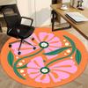 1pc Floral Pattern Office Round Area Rug, Indoor Mat Suitable For Office, Under Office Chairs Bedroom Living Room Home Decor172