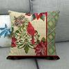 Christmas Spring Bird Flower Oil Painting Digital Printing Short Plush Pillow Covers For Sofa Office Cushion Cover Home Goods