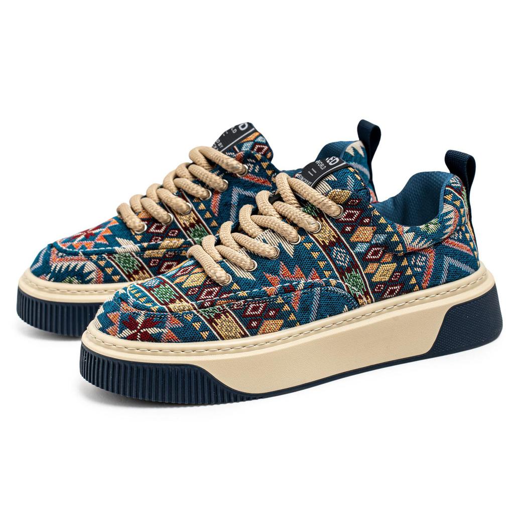 Pánské trendy retro plátěné tenisky s nízkým svrškem - ležérní jarní/letní streetový styl