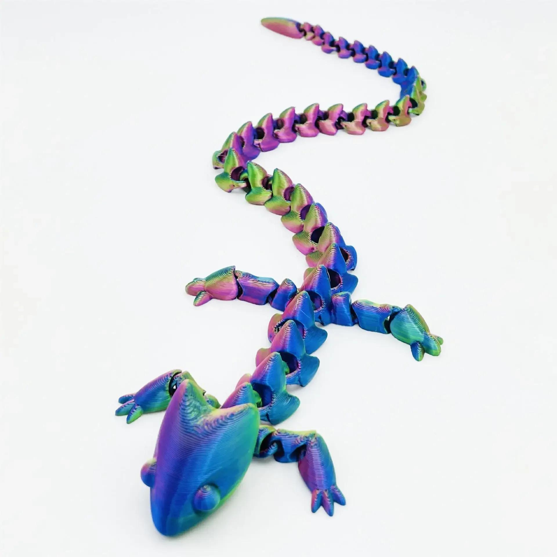 

Best-selling 3D Printed Crystal Stones Dragon Model Full Body Joints Movable Home Furnishing Decoration Ornament Gifts for Child синий