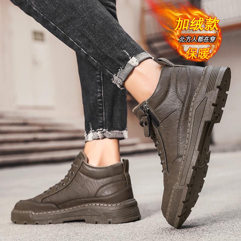 Martin boots winter velvet thickened warm cotton shoes sports and leisure middle help