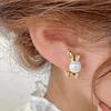 Cute Rabbit Ear Studs Simple Ladies Pearl Earrings Creative Rabbit Earrings  Spring Summer