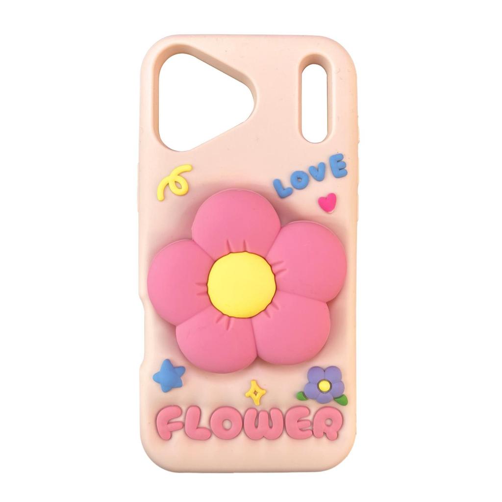 Pro iPhone 17 / 17 Pro / 17 Pro Max Roztomilý kreslený 3D měkký silikonový kryt na telefon