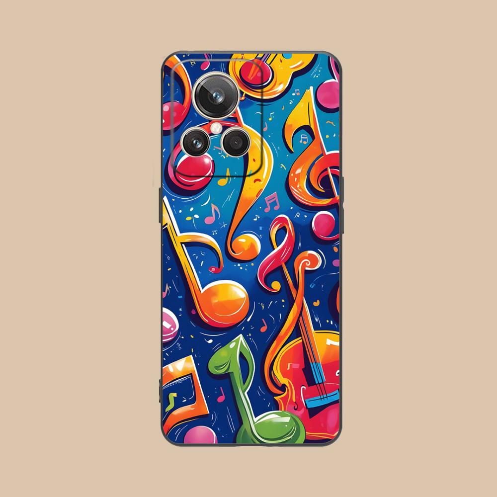 Musical Note Staff Mobile Phone Case for Realme 15 14 13 12 11 10 9 Pro Plus T I Lite 5G Colorful Printing Cover Cover Luxury