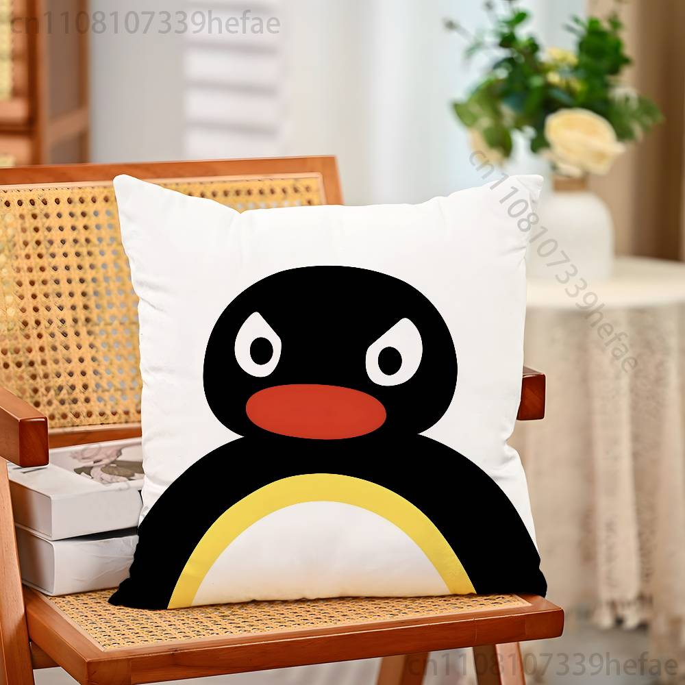 Cute PPingu Penguin Throw Pillow Case For Decoration 30cm 50cm 55cm Square Home Pillowcase Case