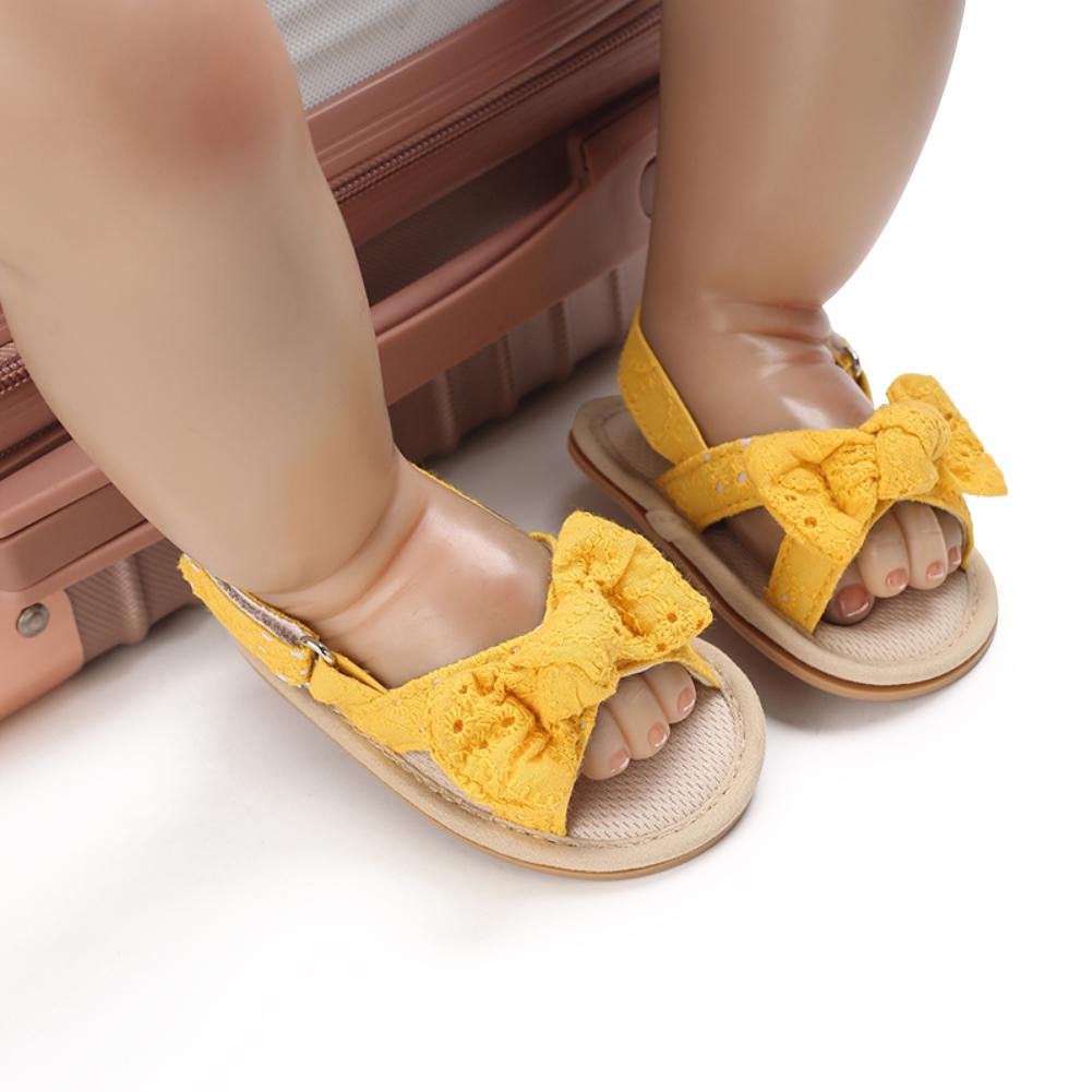 

Сандалии с бантом для маленьких девочек, повседневная пляжная обувь, Нескользящая обувь для новорожденных и малышей, обувь для первых прогулок, От 0 до 18 месяцев 2/M