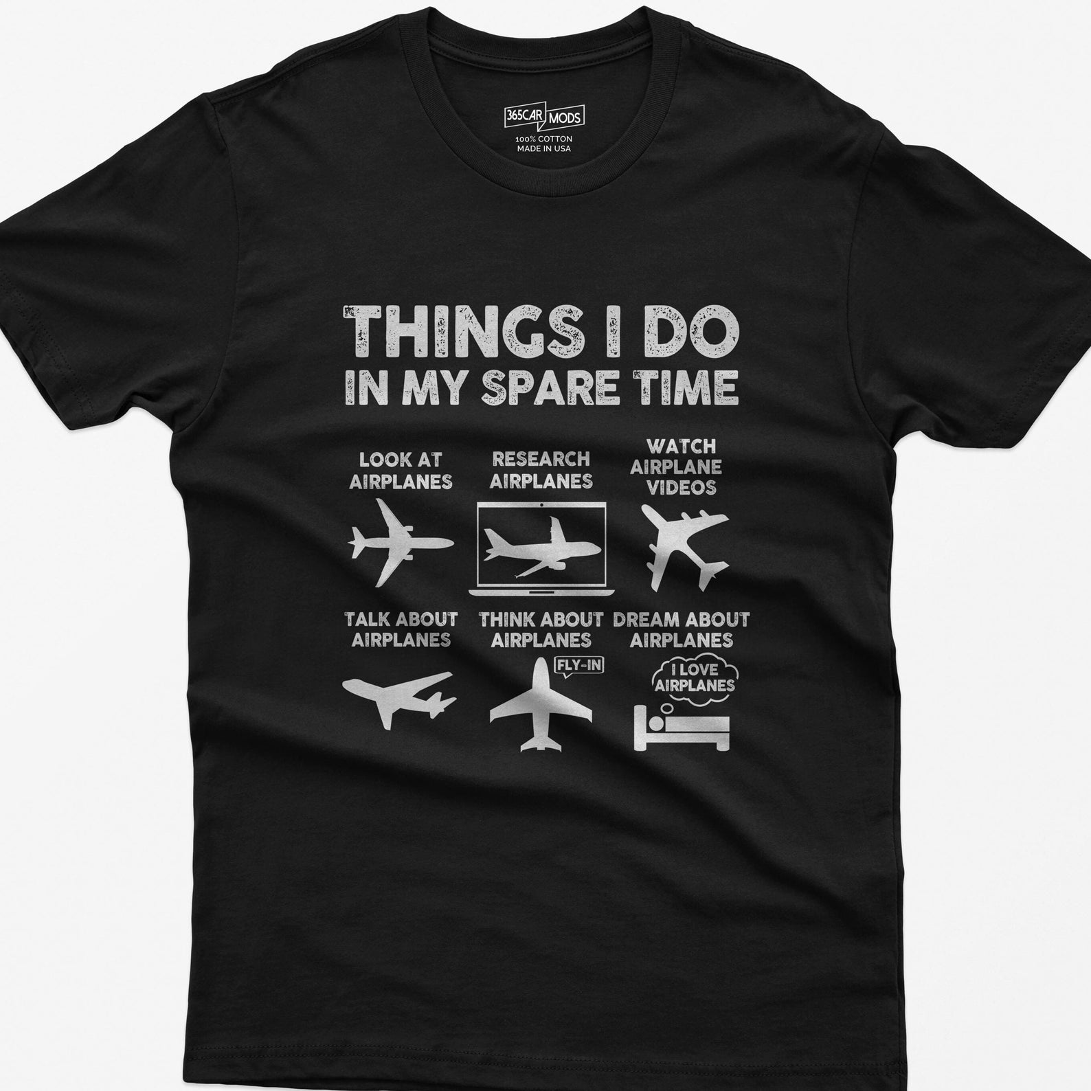 Funny Airplane Lover T-Shirt: Things I Do In My Spare Time, Aviation Gifts S