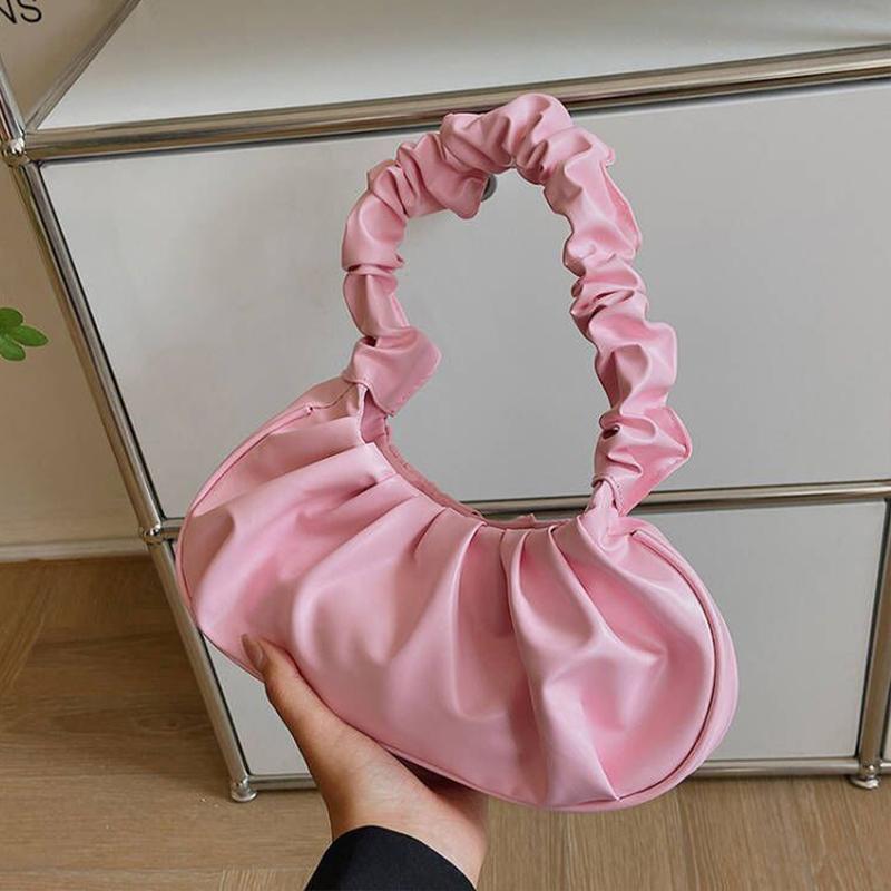 Launch Pleated Shoulder Bags for Women Leather Pu Handbag Cloud Shoulder Small Bag