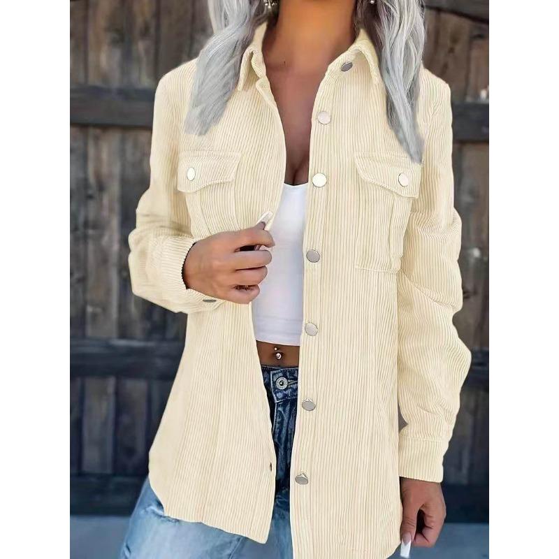 

Женский осенне-зимний новый однотонный вельветовый кардиган с лацканами, свободная повседневная куртка темперамент XXL абрикосовый