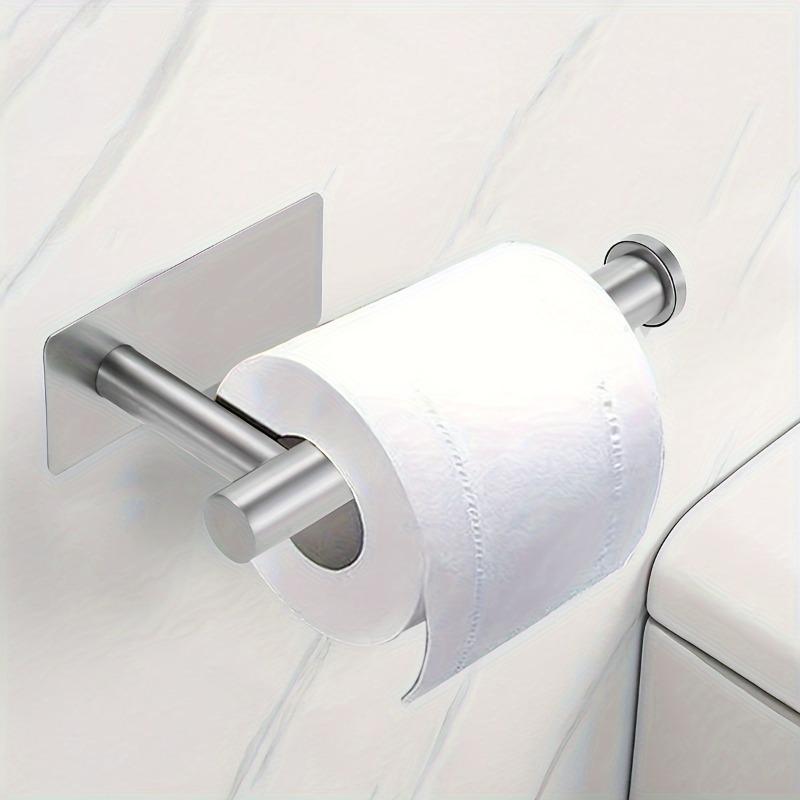 Heavy Duty Stainless Steel Toilet Paper Holder, Self-Adhesive No-Drill Wall Mount, Brushed Finish Bathroom Tissue Roll Dispenser