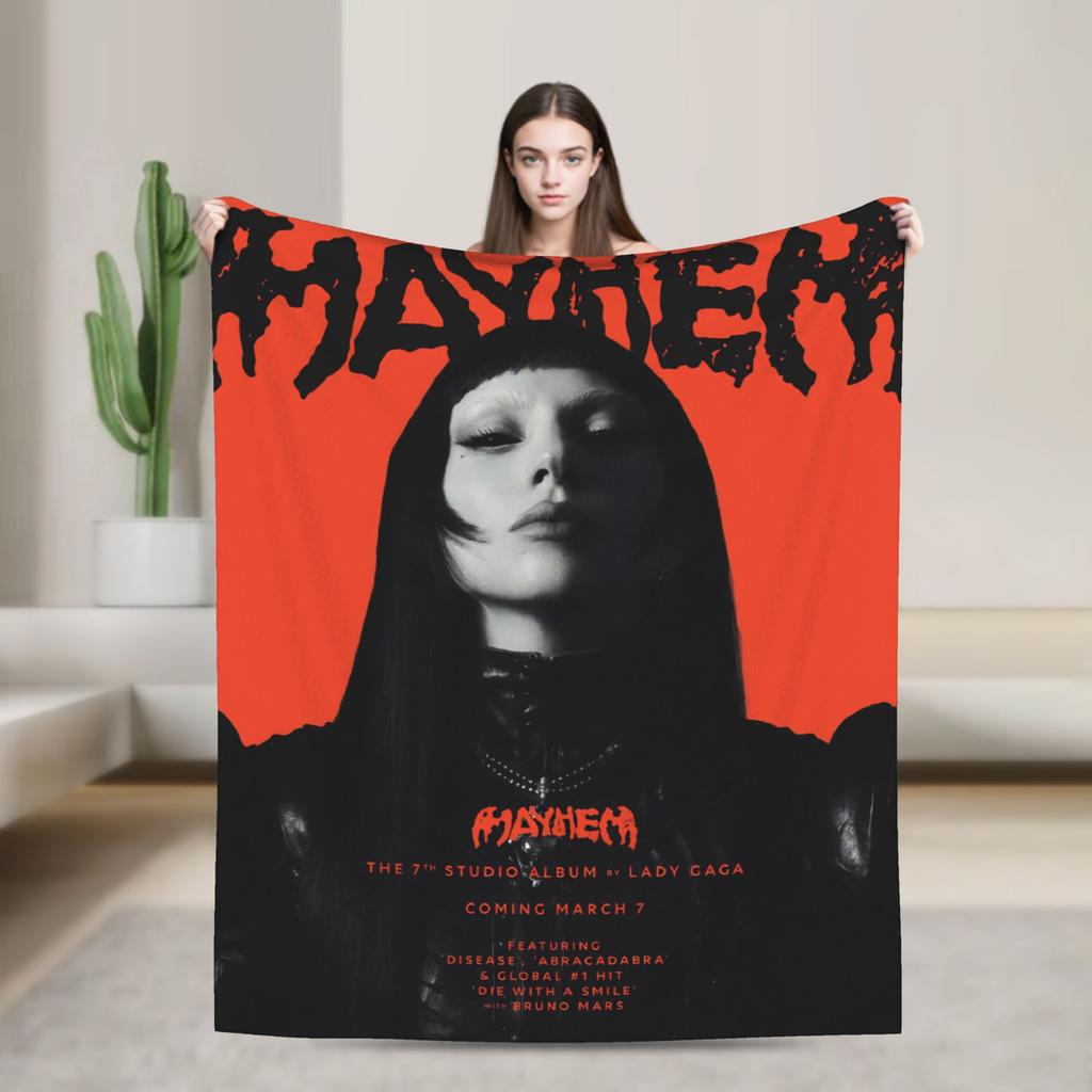 Lady Gaga Mayhem 2025 Album  Blanket  Super Soft Plush Bedding Throws For Couch Chair Travel Flannel Bedspread Bed Cover