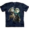 A Camiseta de Manga Curta Lua Cheia dos Três Lobos da Montanha