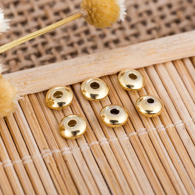 DIY S925 Sterling Silver Saucer Beads: Real Gold Flat Beads & Pendants