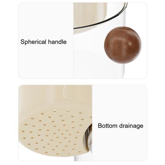 Rotating Divided Hot Pot Serving Tray Stackable Vegetable Ingredient Organizer with Draining Function Space-Saving Prep Platter for Family Meals &