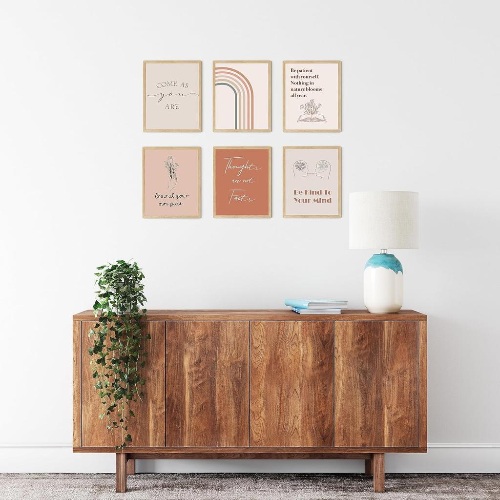 TwoDays Boho Office Decor, Positive Affirmation Posters for Classroom, Therapy Quotes for Women, Bohemian pirational Wall Art for Bedroom, Chic