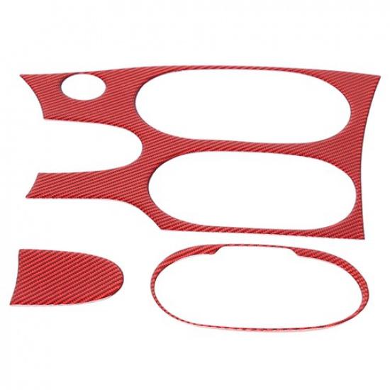 Red Carbon Fiber Central Console Gear Shift Trim Sticker for Corvette C6 05-13