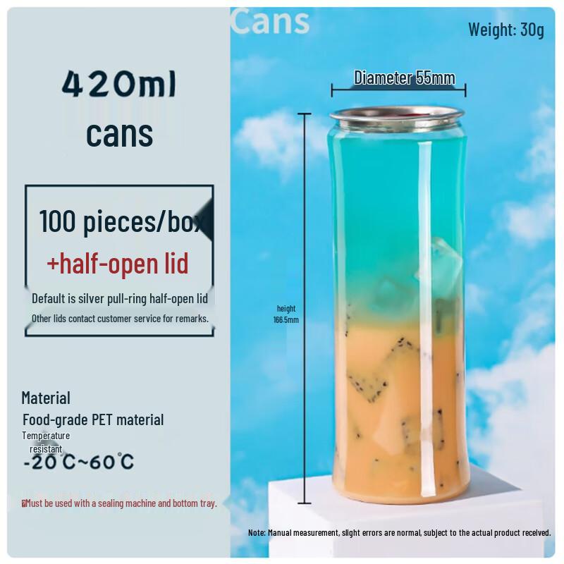 Disposable Plastic Beverage Cans with Pull-Tab Lids
