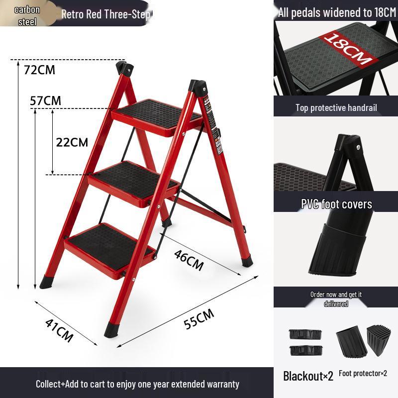 Teleskopische Klapp-A-Rahmen-Haushaltsleiter: Leicht, Multifunktional, Dreistufiges Design.