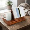 2-in-1 Dreieckiger Holz-Bücherhalter Stabiler freistehender Bücherständer Moderner Lese-Ständer Bett Schreibtisch