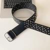 Harajuku Wide Waistband Rivet PU Leather Belt Retro Cowgirl Belt  Dress