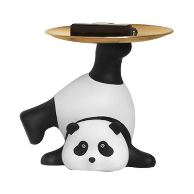 Panda Serving Tray Keys Wallets Fruit Holder Storage Ornament Home Office Table Decor Sculpture