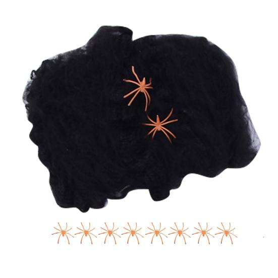 Barevné Halloweenské pavučiny Roztažitelné bavlněné pavučiny Elastické Strašidelné párty scénické rekvizity pro Halloweenské a Štědrovečerní večírky