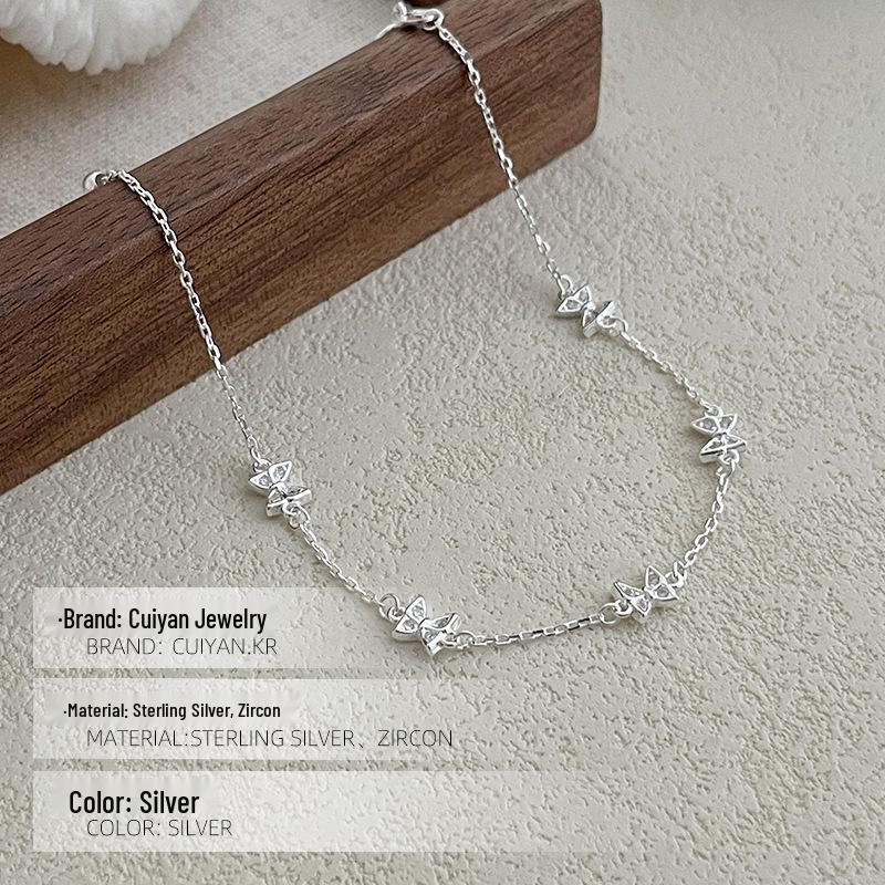 Cuiyan S925 Silver Korean Butterfly Bracelet - New Sweet & Fresh Jewelry for Women & Best Friends (2025)